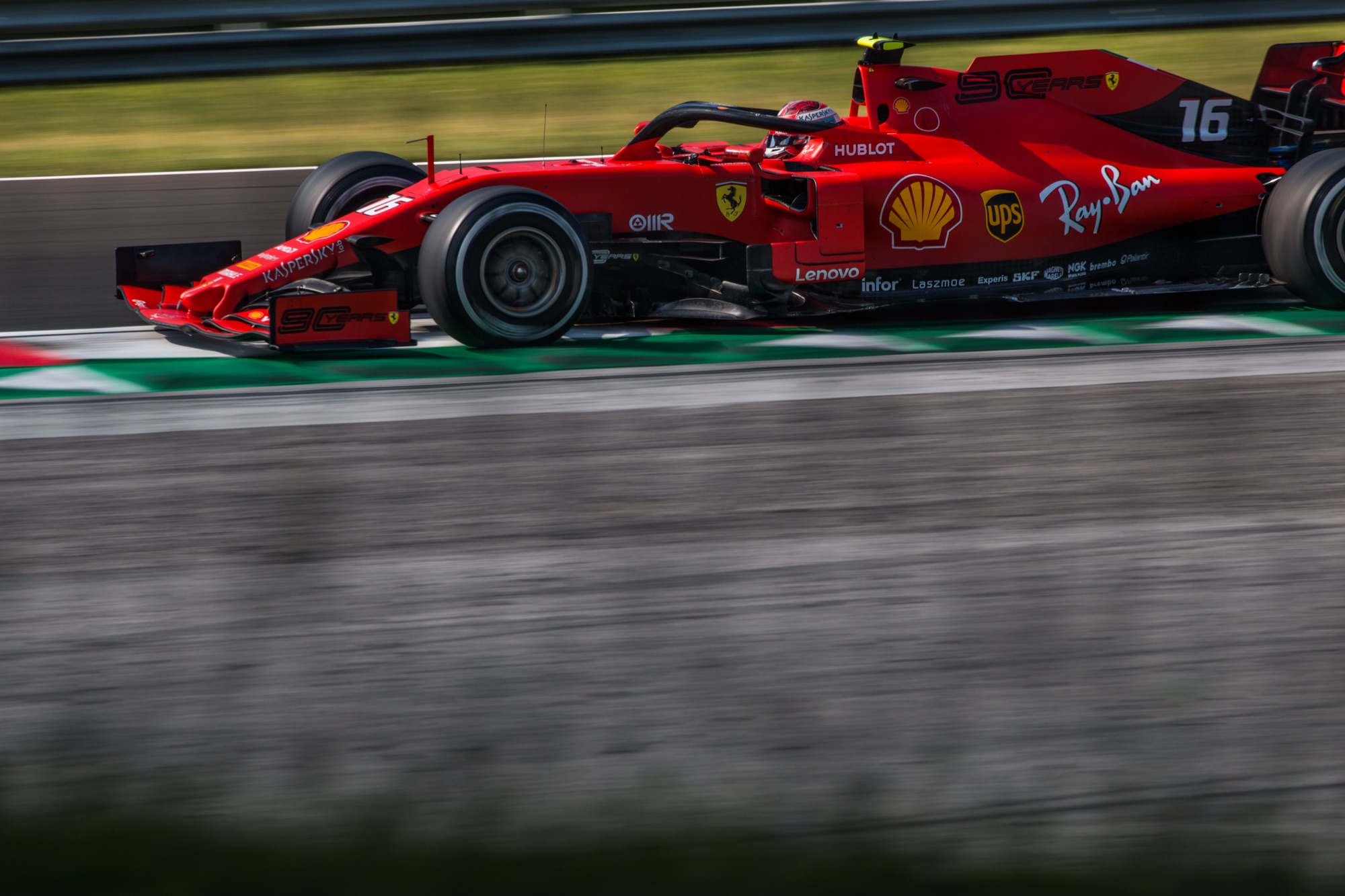 Charles Leclerc driving for Ferrari at the Hungarian Grand Prix