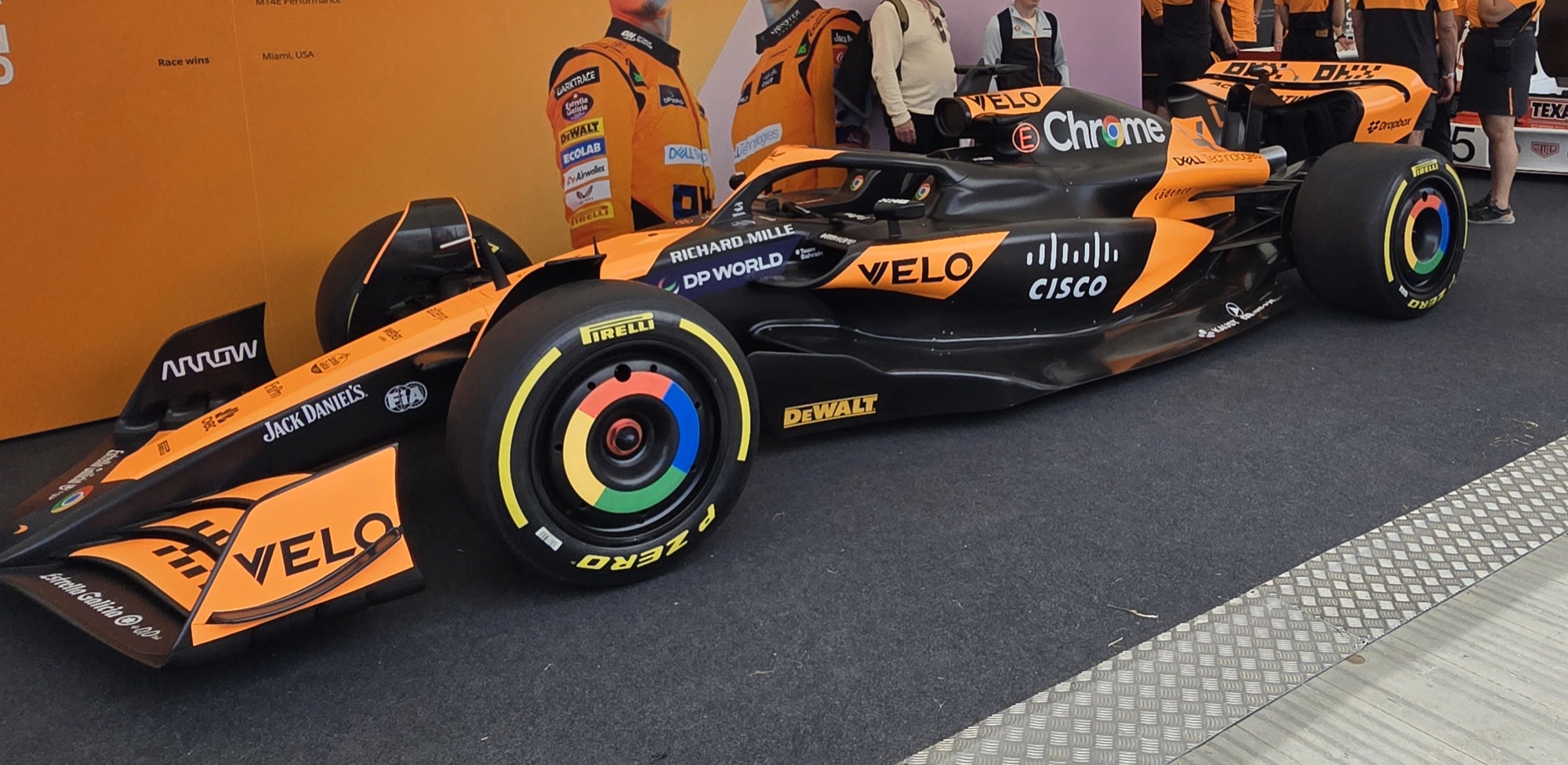 Lando Norris's McLaren MCL38 on track
